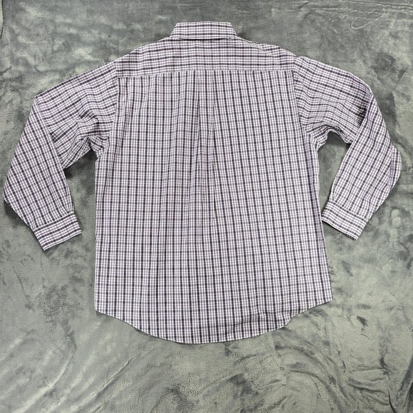 Brooks Brothers 346 Button Shirt Mens L Purple Plaid Classic Preppy Casual - Picture 3 of 9